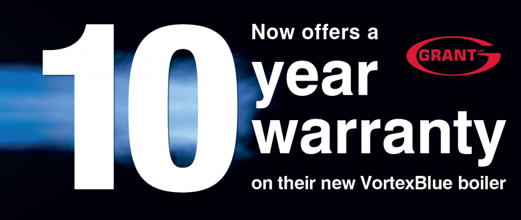 Grant announces industry leading 10 Year Warranty on VortexBlue oil boiler range