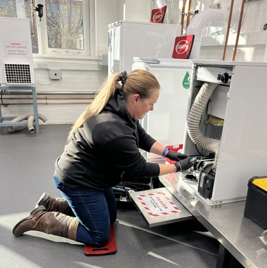 G1 Installer completing boiler training at Grant UK's Training Academy