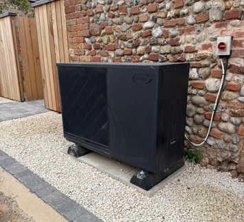 An Aerona 290 heat pump installed at Meadow Grange