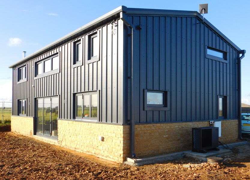 Self-build barn kept warm by Grant renewable heating system