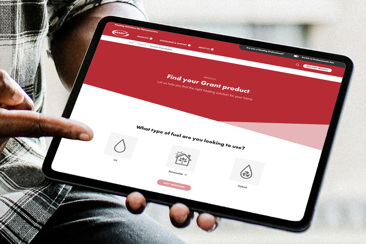 Product Selector Tool on tablet