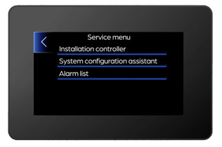 Service menu on Aerona Smart Controller